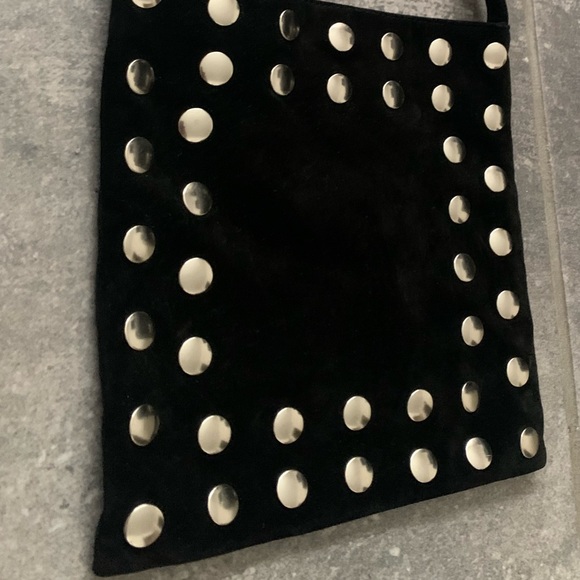 Suede Bebe Vintage Small Tote Bag Handbag - Picture 13 of 13